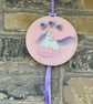 Unicorn hoop art nursery decoration needle felted