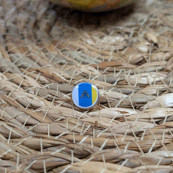 Canary Islands Flag Map Pin – Spanish Travel Map Push Pin for Wooden Maps