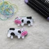 Cow hair clips, cute animal hair accessories