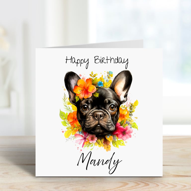 French Bulldog birthday card personalised