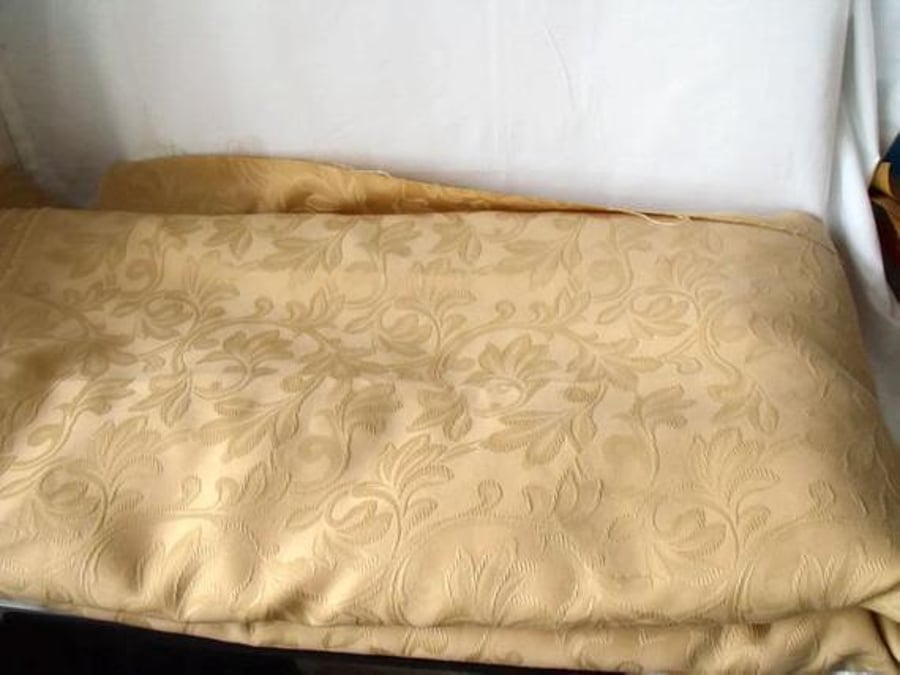 caramel coloured jacquard fabric for soft furnishings or upholstery, per yard 