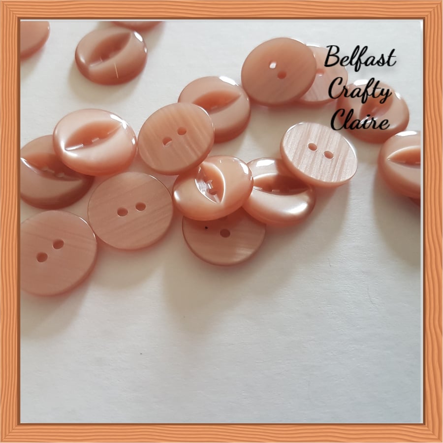 Fish Eye Style - Resin Buttons - FAWN - 4 Sizes Available