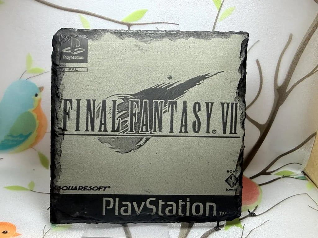 Final Fantasy 7 VII Cover Laser Etched Coaster
