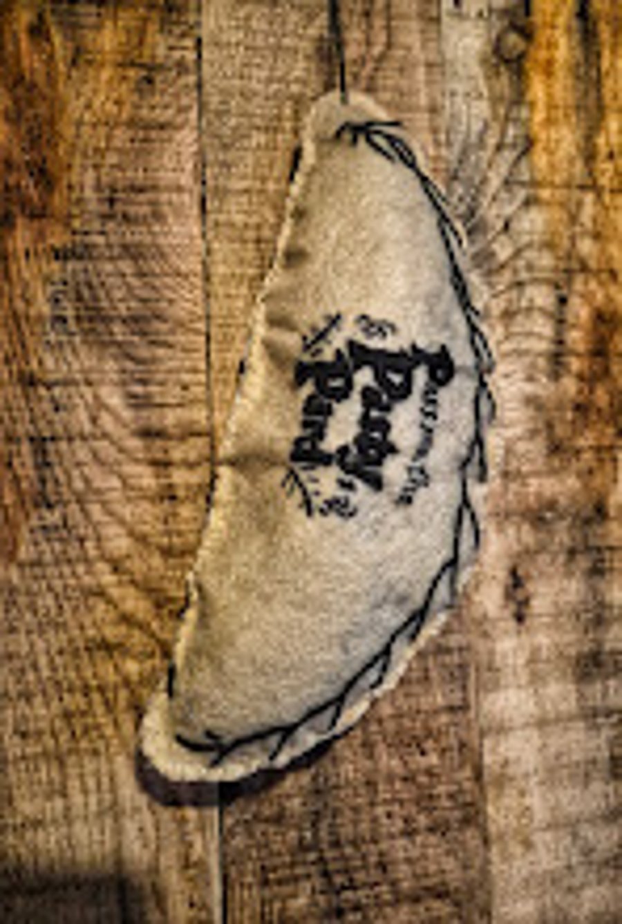 Handmade Embroidered Cornish Pasty Cushion – Felt Soft Sculpture