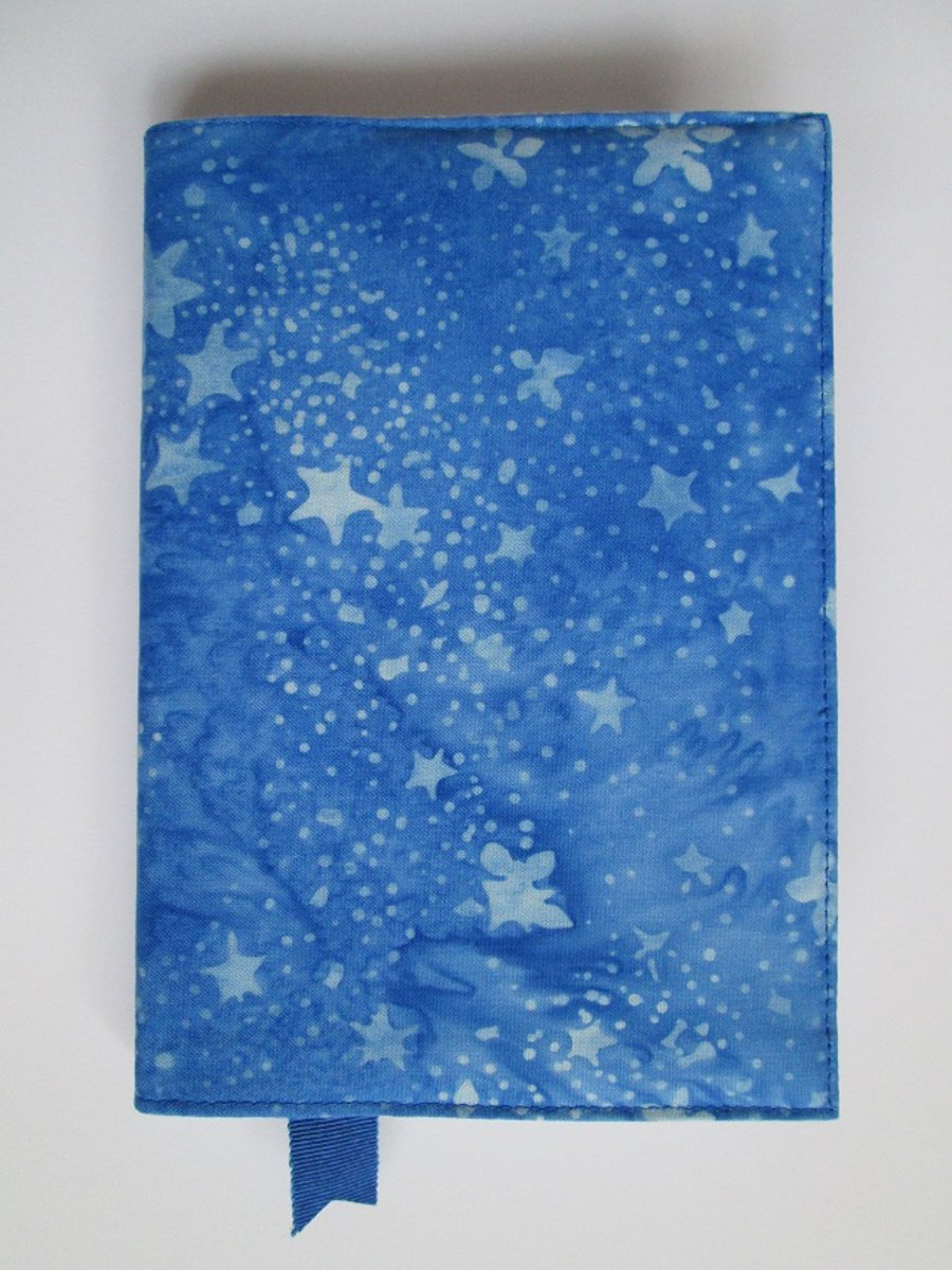 A5 Blue Batik Swirl Reusable Notebook Cover