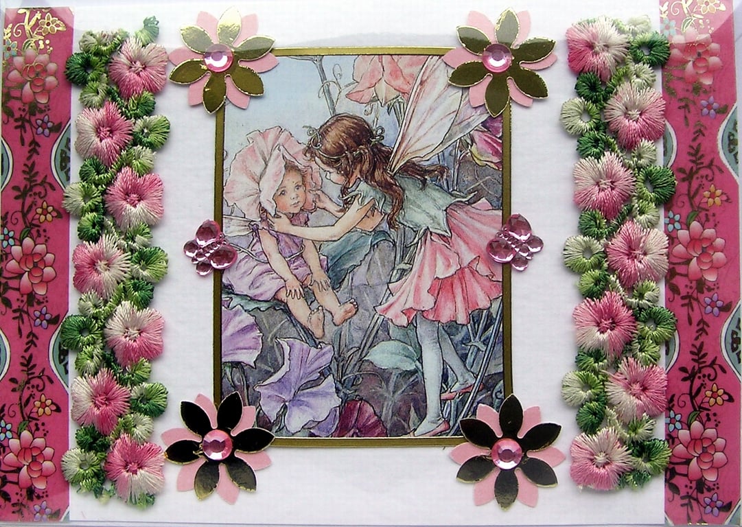 Fairy - Hand Crafted Decoupage Greeting Card - Blank - 3105