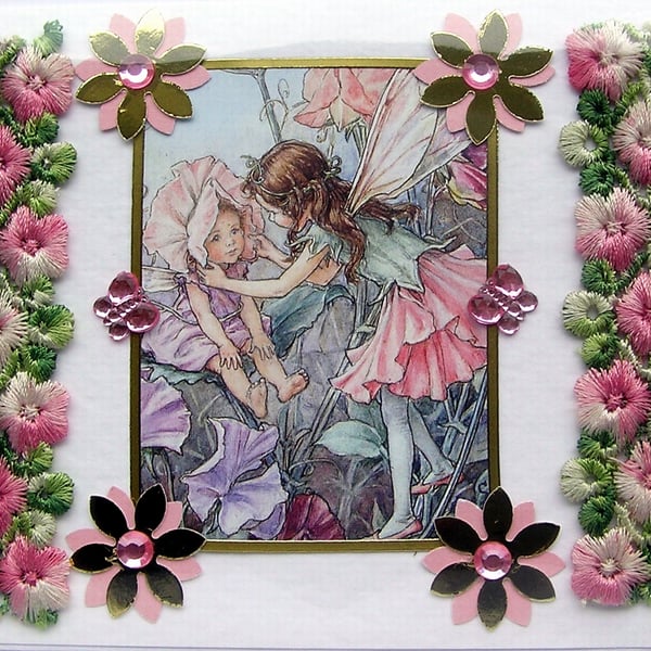 Fairy - Hand Crafted Decoupage Greeting Card - Blank - 3105