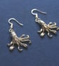 Handmade Octopus Earrings; Cast From Recycled Pewter - Anti-Tarnish. Marine Sea  - Image 4