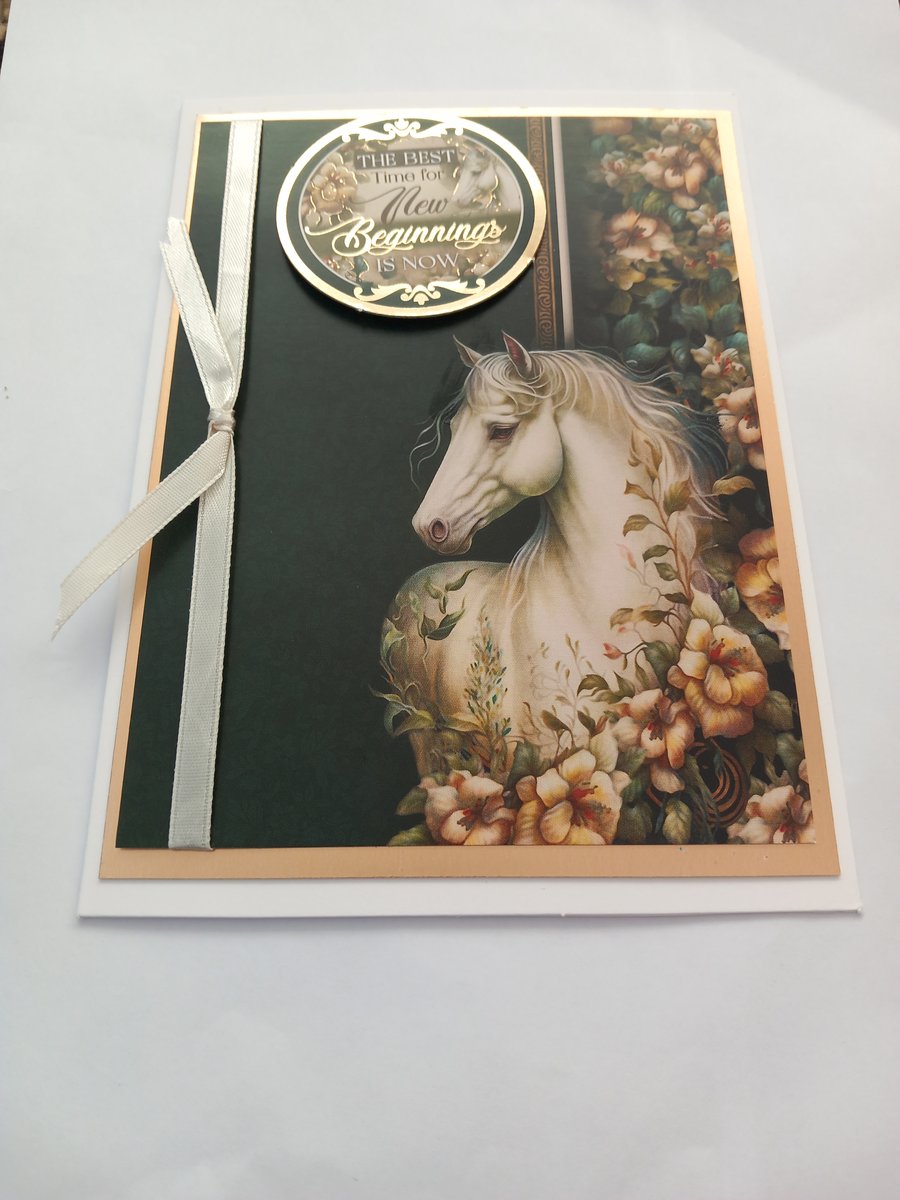 Horse birthday card widlife enchanted forest greetings