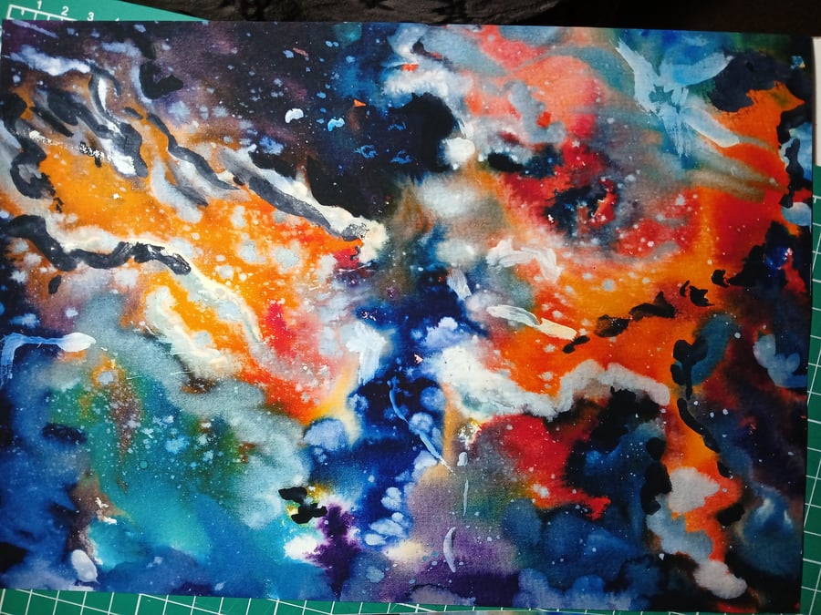 Hubble inspired space watercolour print
