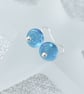 Handmade Aqua Lampwork Earrings  - Image 4