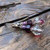 Lilac Czech glass bead drop earrings