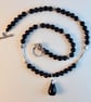 Blue Goldstone Necklace With Silver Stars - Handmade In Devon - Image 6