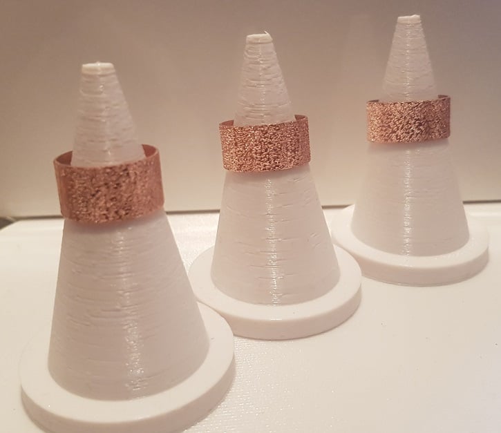 Copper adjustable wide band 'stardust' ring : made to order