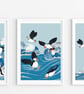 Puffin seaside art print coastal artwork - Image 2