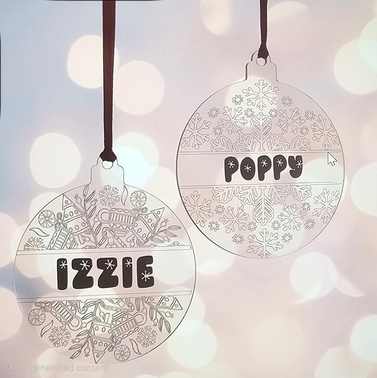 Personalised Engraved Acrylic Christmas Bauble