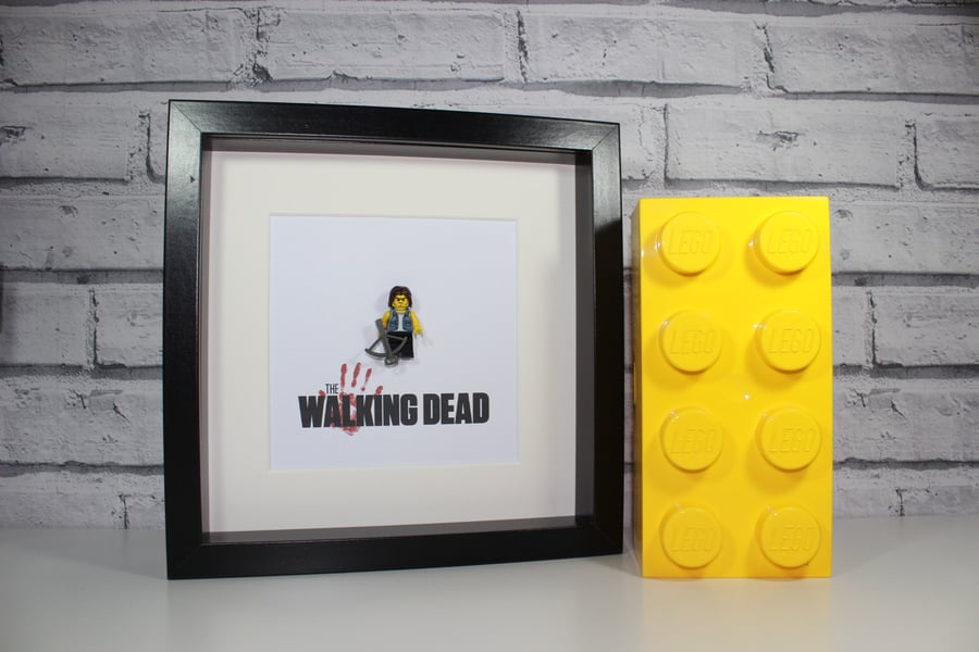 DARYL DIXON - WALKING DEAD - FRAMED CUSTOM LEGO MINIFIGURE 