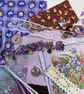 Mini purple and lilac slow stitching or junk journal kit for a beginner - Image 2