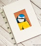 Blue Tit Garden Bird Original Painting - Mini Artwork 55mm x 84mm - Image 5