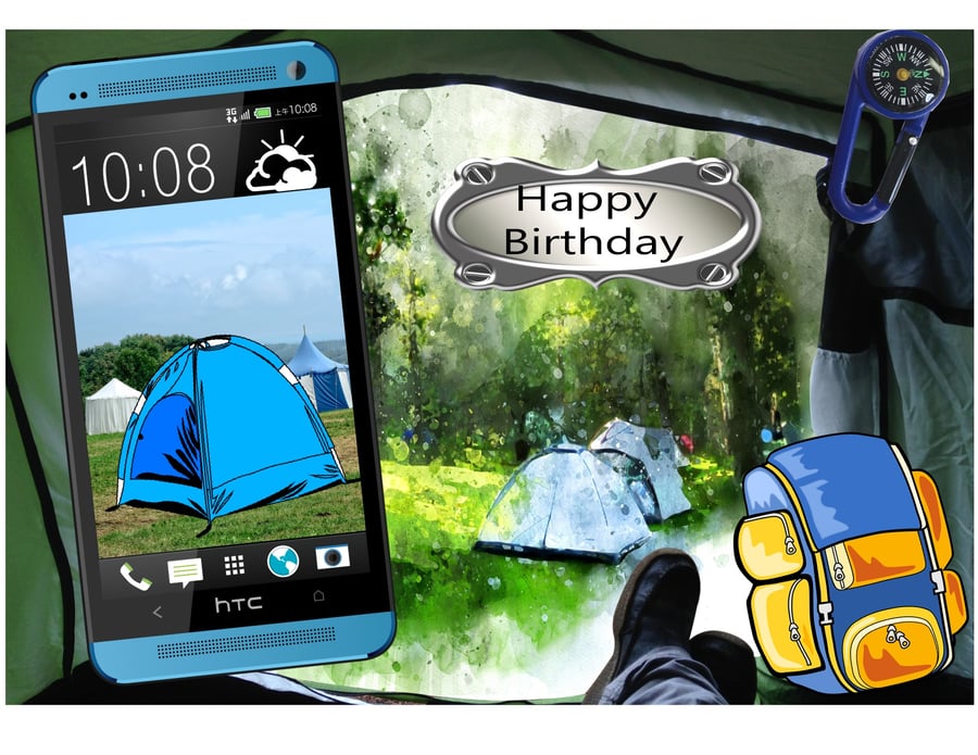3D Camping phone card