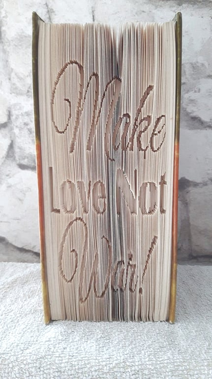 Make Love Not War! CUT & FOLD Book Folding Pattern - EMAILED PDF PATTERN