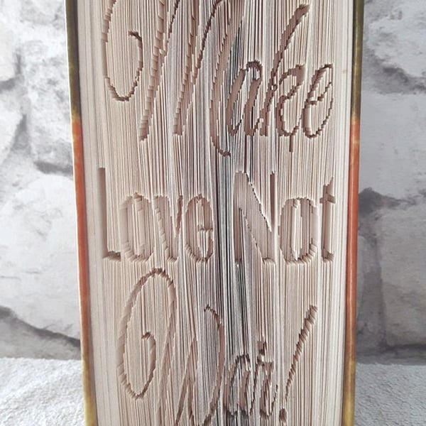 Make Love Not War! CUT & FOLD Book Folding Pattern - EMAILED PDF PATTERN