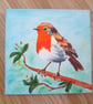 Robin Garden Bird. Original painting - Image 5