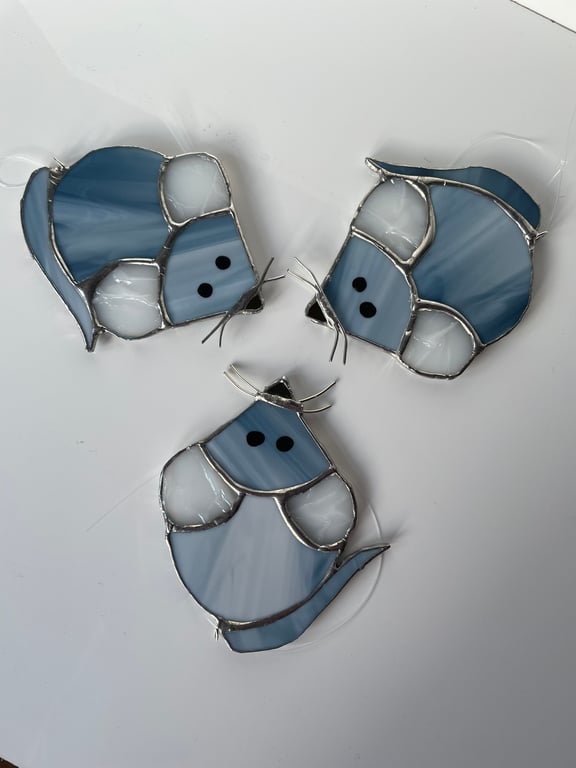 Stained glass opaque mouse handmade