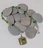 Green Glass bead and Wirework Pendant