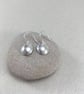 Hammered Sterling Silver Dome Dangle Earrings - Image 2