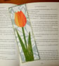 Bookmark with yellow tulip applique 