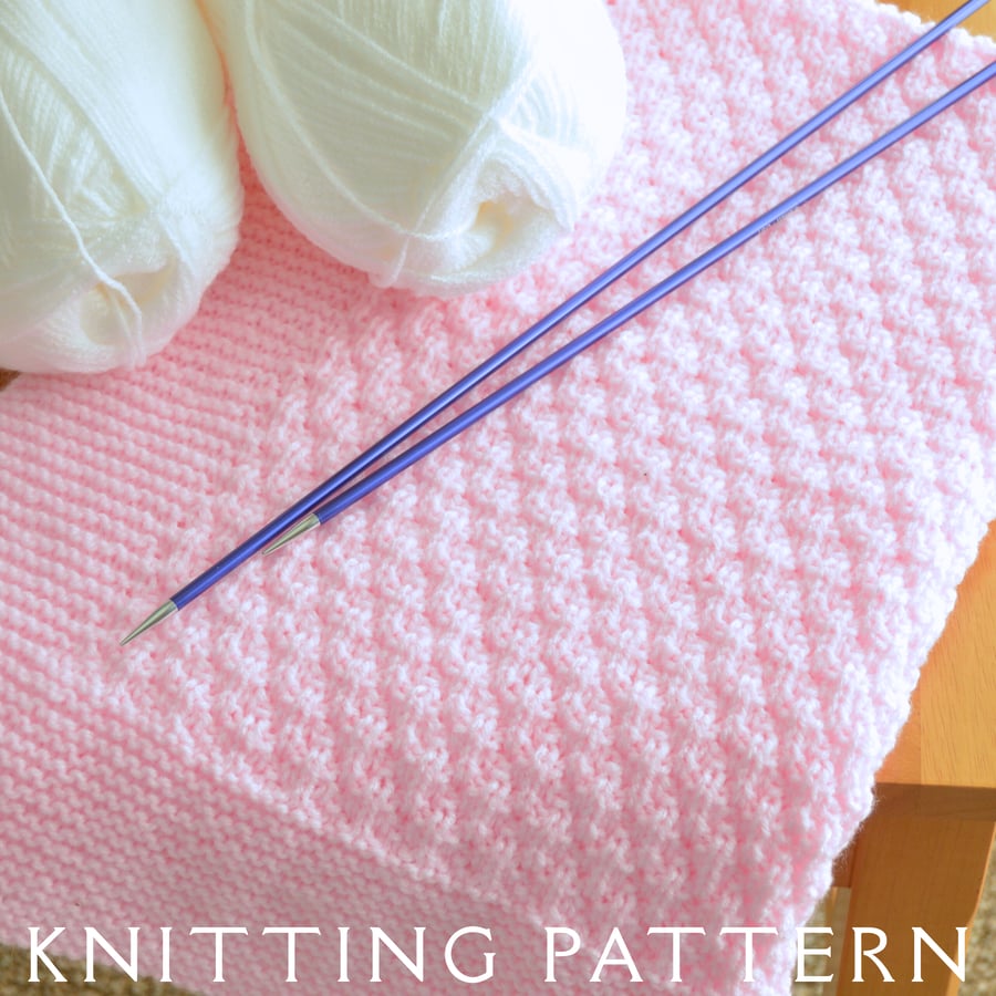 Baby Blanket Design 1 Knitting Pattern PDF Version By Email