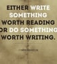 Do Something Worth Writing About Magnet - Image 1