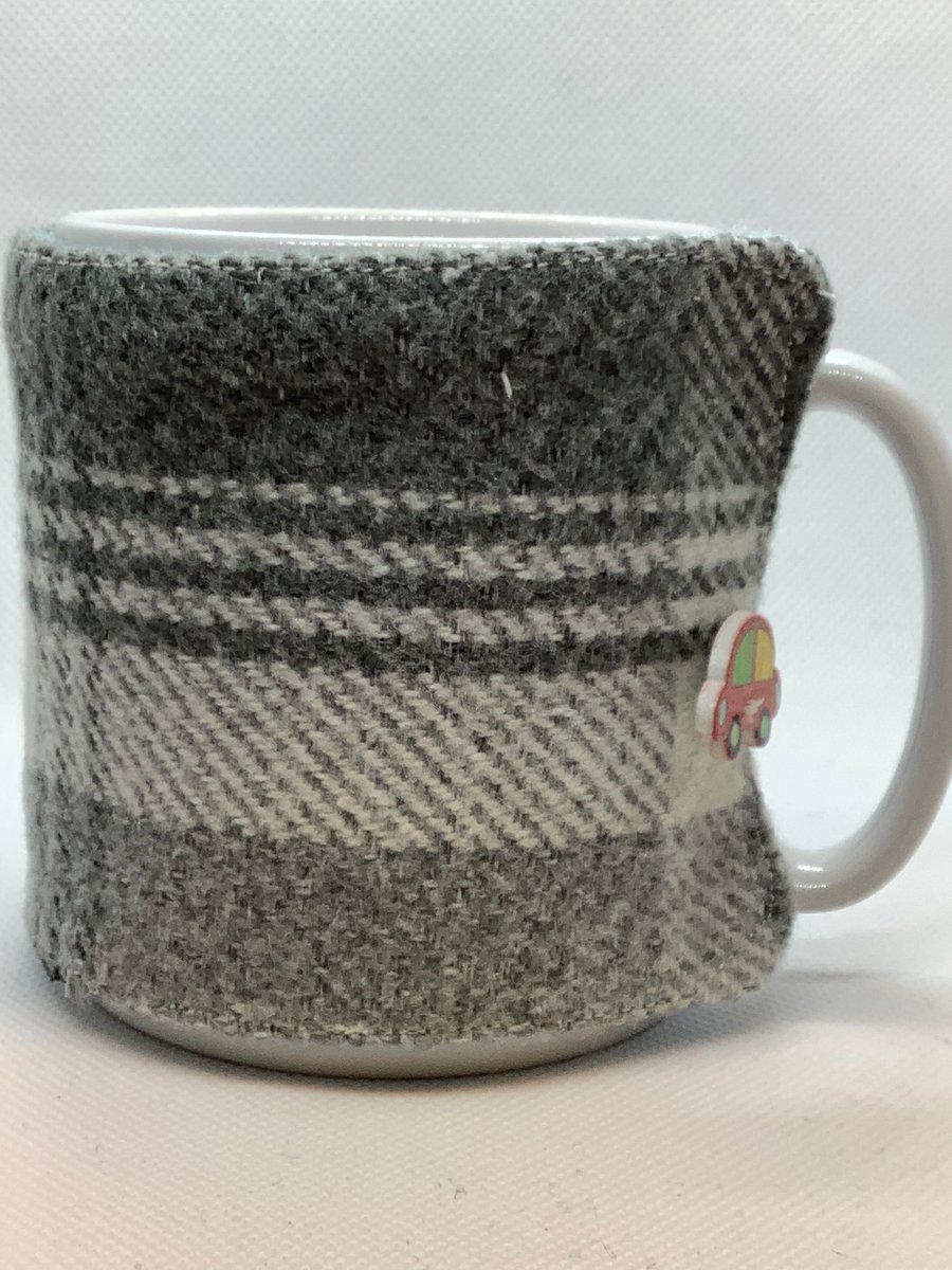 Thick Grey Coffee Mug Cosie, Grey Mug Wrap