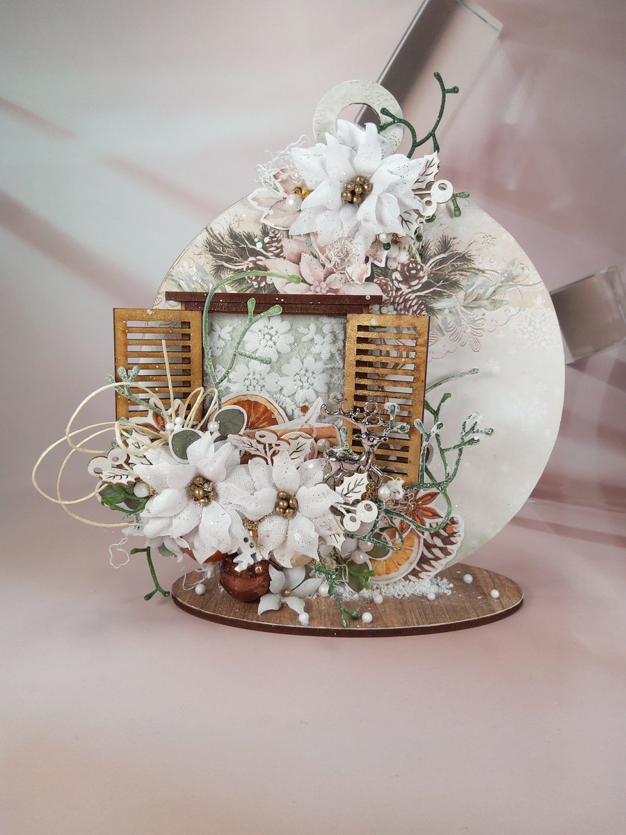 Winter Window Ornament  - Handmade Festive Decoration 