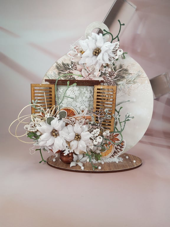 Winter Window Ornament  - Handmade Festive Decoration 