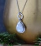 Pearl pendant necklace, one of a kind statement silver pendant - Image 2