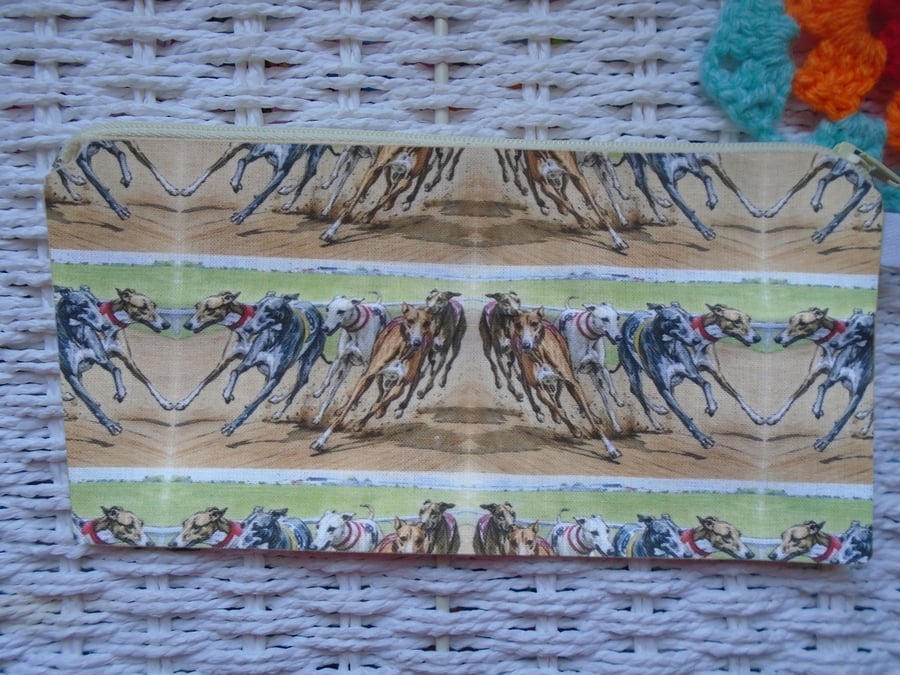 Whippet Greyhounds Pencil Case or Small Make Up Bag 