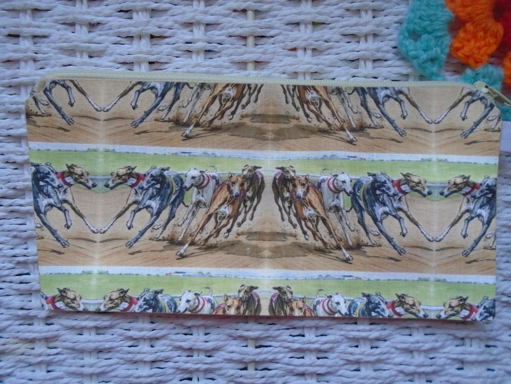 Whippet Greyhounds Pencil Case or Small Make Up Bag 