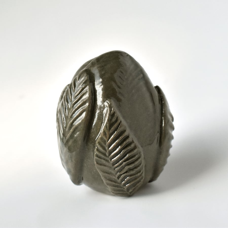 Ceramic Dragon's Egg - Leaf design