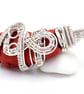 Coral silver plated wire wrapped pendant - Image 4