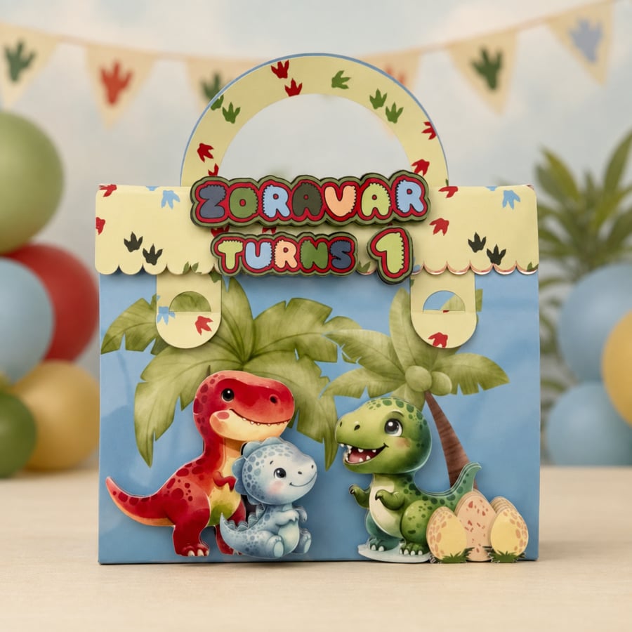 Personalised Dinosaur Colouring Activity Case Party Favour