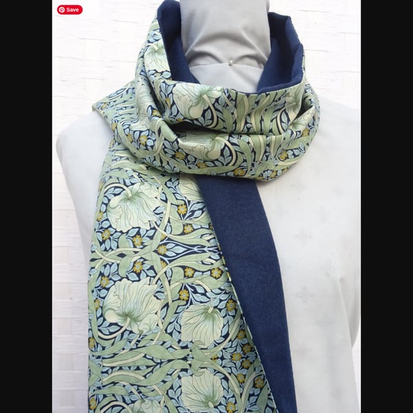 Liberty of London Print Long Scarf.Cotton Tana Lawn Cashmere.  