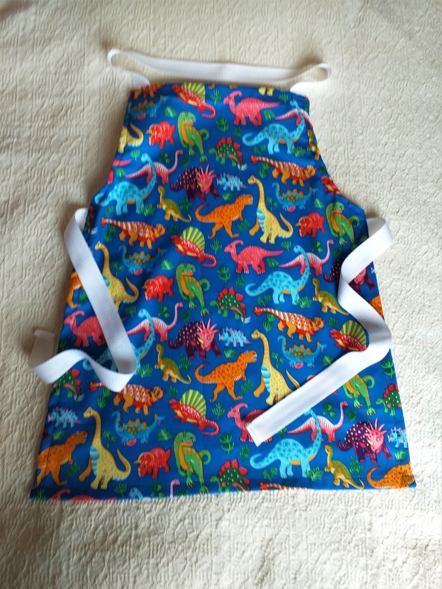 Dinosaur Apron age 6-10 years approximately, hand made