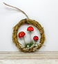 Spun Cotton Mushrooms in Grapevine Hoop Red - Image 5