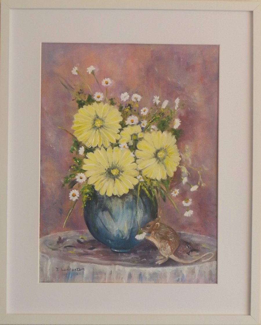   Still life acrylic painting titled The Little Connoisseur