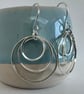 Circles sterling silver earrings - beautifully shiny - perfect for day or night - Image 5