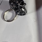 Handmade resin skull keyring