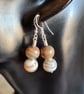Gorgeous Stripey Coffee Lace Agate Earrings  - Image 3