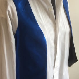  Sleeveless jacket, waistcoat, blue satin